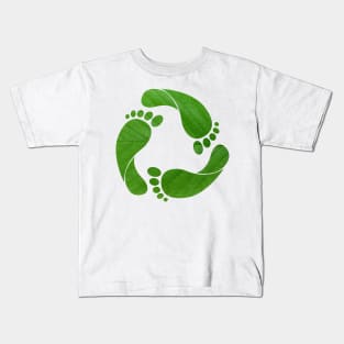 Recycle Green Footprint Kids T-Shirt